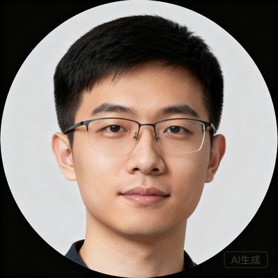 数据科学家李明圆形头像，戴眼镜男性